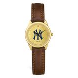 Women's Brown New York Yankees Leather Wristwatch