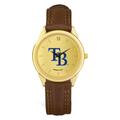 Men's Brown Tampa Bay Rays Leather Wristwatch