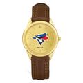 Men's Brown Toronto Blue Jays Leather Wristwatch