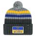 Men's '47 Gray St. Louis Blues Stack Patch Cuffed Knit Hat with Pom