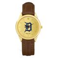 Men's Brown Detroit Tigers Leather Wristwatch