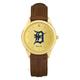 Men's Brown Detroit Tigers Leather Wristwatch