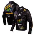 Men's Freeze Max Black The Simpsons Graphic Biker Full-Zip Jacket