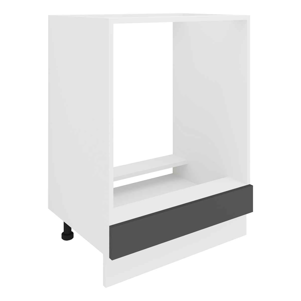 VCM Küchenmöbel Herdumbauschrank & Ofenschrank Esilo Weiß / Anthrazit H. 82 x B. 60 x T. 46 cm Image