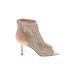 Vince Camuto Heels: Tan Solid Shoes - Women's Size 6 1/2 - Peep Toe