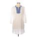 Sigrid Olsen Casual Dress - Mini: White Dresses - Women's Size Medium