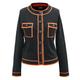 Women's Black Short Jacket With Contrasting Braids Extra Small Smart and Joy