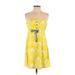 T-Bags Los Angeles Casual Dress - Mini Open Neckline Sleeveless: Yellow Dresses - Women's Size P