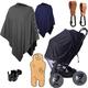 felisun Privacy Nursing Covers for Breastfeeding(2Sets) Stroller Hooks for Hanging(2Sets) Little Bum Coolers for Car Seat(Elephant Orange) Моsquitо Net for Stroller(Black) Stroller Cup Holder(Black)