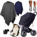 felisun Privacy Nursing Covers for Breastfeeding(2Sets) Stroller Hooks for Hanging(2Sets) Little Bum Coolers for Car Seat(Car Beige White) Моsquitо Net for Stroller(Black) Stroller Cup Holder(Black)