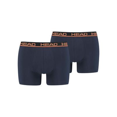 Boxershorts HEAD, Herren, Gr. XXL, bunt (orange, blau), Obermaterial: 95% Baumwolle, 5% Elasthan, unifarben mit Farbeinsatz, körpernah, Unterhosen, mit elastischem Logobund Image