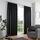 Fusion Black Curtains, Pencil Pleat Curtains W66 x L90 (168 x 229cm), Black Curtains for Living Room and Bedroom, Door Curtain, Pleated Curtains & Drapes