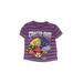 Angry Birds Short Sleeve T-Shirt: Purple Color Block Tops - Kids Boy's Size 6