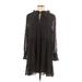 H&M Casual Dress - A-Line High Neck Long sleeves: Black Dresses - Women's Size Medium