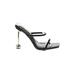 Shein Heels: Slip-on Stilleto Cocktail Party Black Print Shoes - Women's Size 7 - Open Toe
