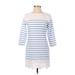 Vineyard Vines Casual Dress - Mini High Neck 3/4 sleeves: White Print Dresses - Women's Size X-Small