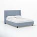 Joss & Main Tilly Upholstered Low Profile Platform Bed Upholstered, Wood in Blue/White/Brown | California King | Wayfair