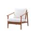 Corrigan Studio® Arlea Solid Teak Patio Chair w/ White Cushions Wood in Brown/White | 33 H x 30 W x 34 D in | Wayfair