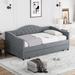 Red Barrel Studio® Kaevion Daybed w/ Trundle Upholstered/Velvet in Gray | 33.9 H x 79.9 W x 40.9 D in | Wayfair 089053901ED4476DA900B7C28B510D1B