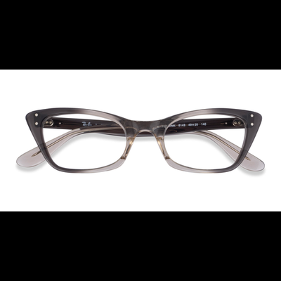 Unisex s horn Transparent Gray Acetate Prescription eyeglasses - Eyebuydirect s Ray-Ban RB5499 Lady Burbank