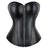 Push Up Women Black Faux Leather Bustier Burlesque Basque Fancy Dress corsetto con G String 834 #