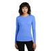 District DT110 Women's Perfect Blend CVC Long Sleeve Top in Heathered Royal Blue size Small | Cotton/Polyester