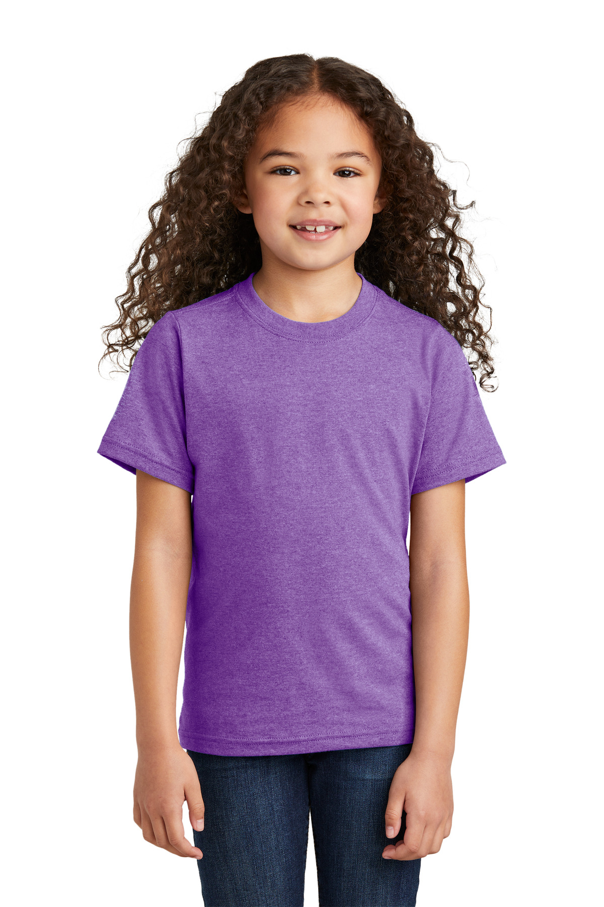 Port & Company PC330Y Youth Tri-Blend Top in Team Purple Heather size Small | Triblend