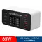 65W Multi 8 Ports PD USB Fast Charger LCD Display PD 30W Charging Carregador for Tablet Smartphone