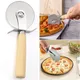 Stainless steel pizza cutter Wooden handle pastry pasta dough cutter Cutting Wheel Slicer Baking