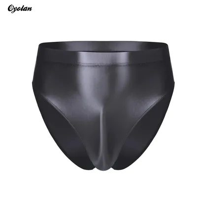 Herren Unterwäsche Dessous Höschen Männlich Einfarbig Höschen Männlich Glänzend Hohe Taille String Bademode Elastischer Bund Unterhose Image