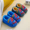 Disney Home Shoes Slipper For Childrens Boy Spiderman Winter Warm Cotton Blue Non-slip Indoor Floor