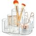 Lazy Makeup Turntable Storage Center - 9 Sections - Rotating Organizer For Bathroom Vanity Counter Tops Dressing Tables Cosmetic Stations Dressers - Lumiere Collection Clear