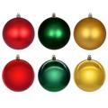 Vickerman 706152 - 4" Red / Gold / Green Ball Christmas Tree Ornament Assortment (18 Pack) (N220754)