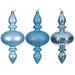 Vickerman 732472 - 8.2" Baby Blue Swirl Finial Christmas Tree Ornament Assortment (6 Pack) (N230532D)