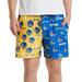 Men's Concepts Sport Royal/Gold Golden State Warriors Breakthrough AOP Knit Split Shorts