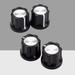 Bass Amp Knob 4pcs Black Silver Guitar Bass Amp Knob Buttons D-type Shaft Pot Knobs (Black)