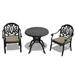 3-Piece Cast Aluminum Outdoor Dining Set with 31.5 in. Round Table and Random Color Seat Cushions