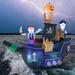 7 Feet Long Halloween Inflatable Pirate Ship with LED Lights Blower - 7 ft x 2.3 ft x 5.5 ft(L x W x H)