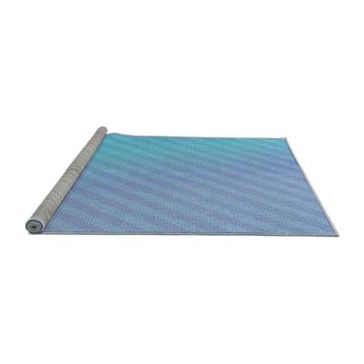 Ahgly Company Machine Washable Transitional Iceberg Blue Area Rugs