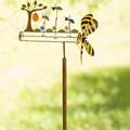 Jzenzero Metal Bee Windmill Kinetic 3D Metal Bee Wind Spinner Three Little Bee Windmills Courtyard Garden Decor Windmill Bee Kinetic Hanging Whirligigs Sun Catcher Windmills