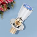 Brass Flow Control Valve 1PC All Copper 4 Corner in out Triangle Water Inlet Flow Control Brass Flow Control for Kitchen Toilet Bathroom (Three Groove Wheel Silver+Blue)