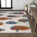 JONATHAN Y JONATHAN Y Aranciata Modern Fish High-Low Indoor/Outdoor Area Rug 4 X 6 - Navy/Orange/Cream