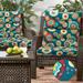Indoor Outdoor Tufted High Back Chair Cushion Set Of 2 Waterproof All-Weather Deep Seating Rocking Chair Patio Chaise Lounge Sun Lounger Chair Cushions(Heronsbill Turquoise Green)
