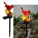 Solar Red Bird Garden Light LED Cardinal Bird Figurine Solar Powered Stake Light for Lawn Patio Yard Backyard Decor