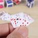 playing cards 2 Pcs Mini Playing Cards 1:12 Normal Poker Smaller Playing Cards Table Playing Board Game Doll House Ornament for Kids Adults Home Bar Office(Random Style)