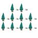 10Pcs Dollhouse Christmas Tree Flashing Mini Decor 1:12 Dollhouse Christmas Tree Doll House Miniature Decoration