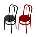 2PCS Mini Chair Model Decor Miniature Scene Chair Model Alloy Vintage Chair Model Crafts Sturdy Mini House Accessories for Store Cafe Home Decor (Black+Red)