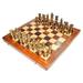 StonKraft 14 x 14 Collectible Wooden Folding Chess Game Board Set + Brass Staunton Figurine Chess Pieces - 3 Inches King Height