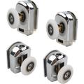 4PCS Shower Door Rollers 23Mm Sliding Shower Doors Wheels 2 Top And 2 Bottom Shower Wheels In Chrome Shower Door Fixing Pulleys For Curved Doors Glass Doors 4-6Mm