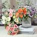 Sunjoy Tech Wedding Bouquet Realistic Romantic Aesthetic Decorative Faux Silk Flower 10-headed Simulation Hibiscus Wedding Decor